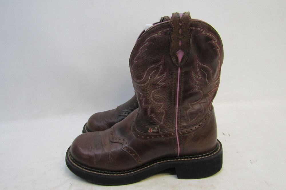 Justin Gypsy Womens Size 6.5 B Brown Leather Stockman Cowboy Western Boots